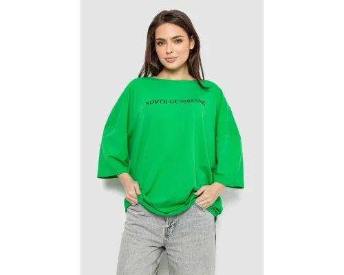 Футболка жіноча з принтом, колір зелений, 244R3013