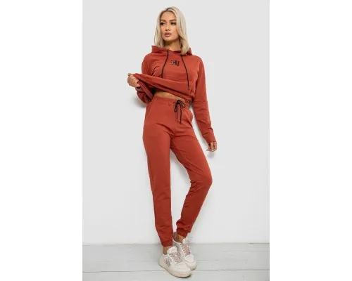 Спортивний костюм жіночий двонитка, колір теракотовий, 214R1419-003