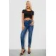 Джинси жіночі однотонні Skinny, колір синій, 244R7217