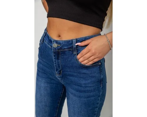 Джинси жіночі однотонні Skinny, колір синій, 244R7217