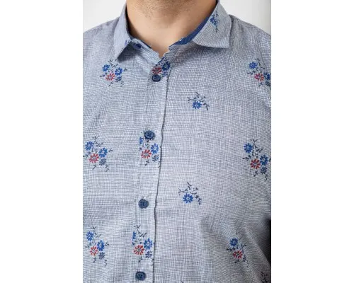 Сорочка чоловіча з принтом, колір синій, 214R6917-88