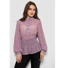 Блуза жіноча з принтом шифонова, колір бузковий, 230R1502