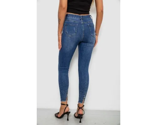 Джинси жіночі однотонні Skinny, колір синій, 244RS5712