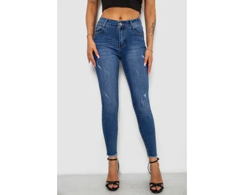 Джинси жіночі однотонні Skinny, колір синій, 244RS5712