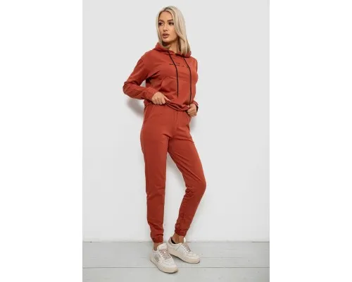 Спортивний костюм жіночий двонитка, колір теракотовий, 214R1419-002