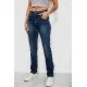Джинси жіночі однотонні Straight fit, колір синій, 244R11489