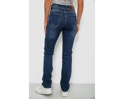 Джинси жіночі однотонні Straight fit, колір синій, 244R11489