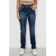 Джинси жіночі однотонні Straight fit, колір синій, 244R11489