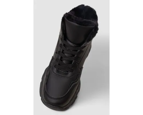 Кросівки жіночі зимові на хутрі, колір чорний, 248RDM11