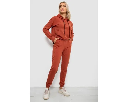 Спортивний костюм жіночий двонитка, колір теракотовий, 214R1419-001