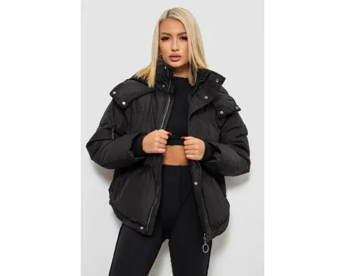 Куртка жіноча зимова коротка, колір чорний, 244R983