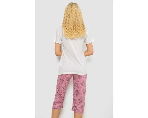 Піжама жіноча з принтом, колір молочний, 243R10311