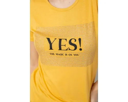 Футболка жіноча з принтом, колір жовтий, 244R507