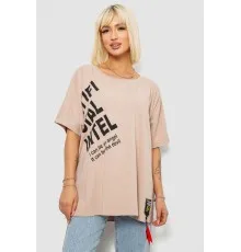 Футболка жіноча з принтом, колір бежевий, 244R5004