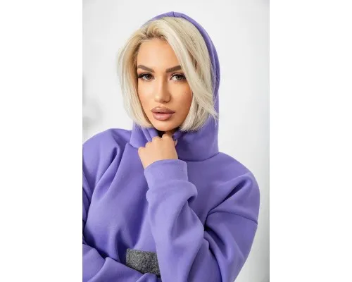 Худі жіночий з капюшоном на флісі, колір бузковий, 257R335