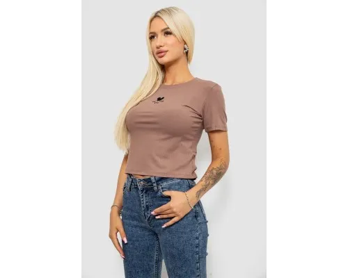 Футболка жіноча з принтом, колір мокко, 221R609
