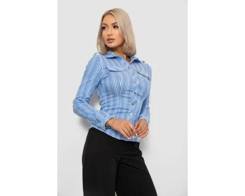 Сорочка класична в смужку, колір блакитний, 230R646-1