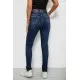 Джинси жіночі однотонні Skinny, колір синій, 244R11989