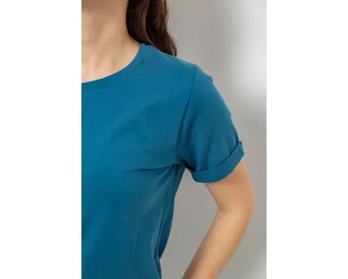 Футболка жіноча однотонна, колір джинс, 244R2119-1