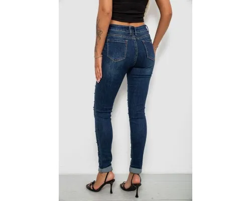 Джинси жіночі однотонні Skinny, колір синій, 244RA-019