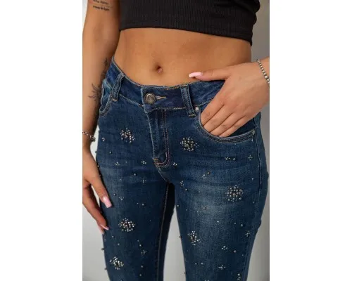 Джинси жіночі однотонні Skinny, колір синій, 244RA-019