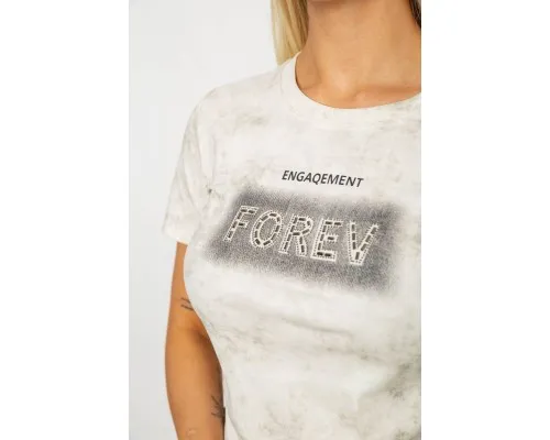 Футболка жіноча з принтом, колір кремовий, 221R3302