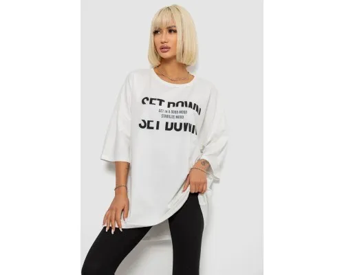Футболка жіноча з принтом, колір молочний, 244R3012-5
