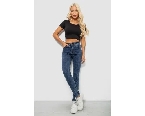 Джинси жіночі однотонні Skinny, колір синій, 244R1268