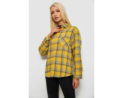 Сорочка жіноча в клітинку, колір жовтий, 244R1070-1