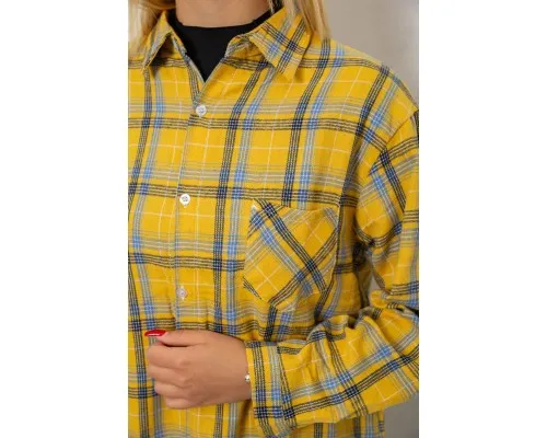 Сорочка жіноча в клітинку, колір жовтий, 244R1070-1