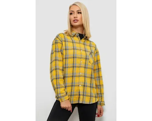 Сорочка жіноча в клітинку, колір жовтий, 244R1070-1