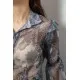 Блуза жіноча з принтом шифонова, колір сірий, 230R1503-1
