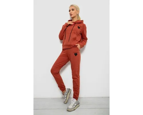 Спортивний костюм жіночий двонитка, колір теракотовий, 214R1419-004