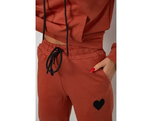 Спортивний костюм жіночий двонитка, колір теракотовий, 214R1419-004