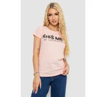 Футболка жіноча з патріотичним принтом, колір персиковий, 244R2213-1