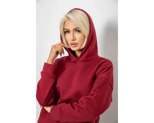 Спортивний костюм жіночий на флісі, колір бордовий, 257R87