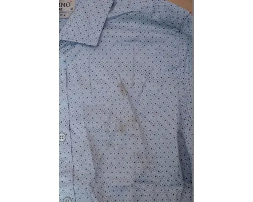 Сорочка чоловіча однотонна з принтом  -уцінка, колір блакитний, 186R2114-U-1