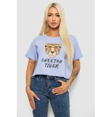 Футболка жіноча з принтом, колір блакитний, 221R9903
