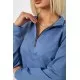 Спортивний костюм жіночий однотонний, колір джинс, 244R1069AG
