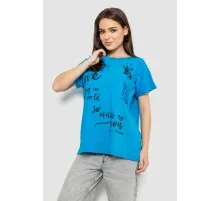Футболка жіноча з принтом, колір блакитний, 244R3011