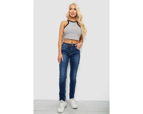 Джинси жіночі однотонні Skinny, колір синій, 244RNL2040