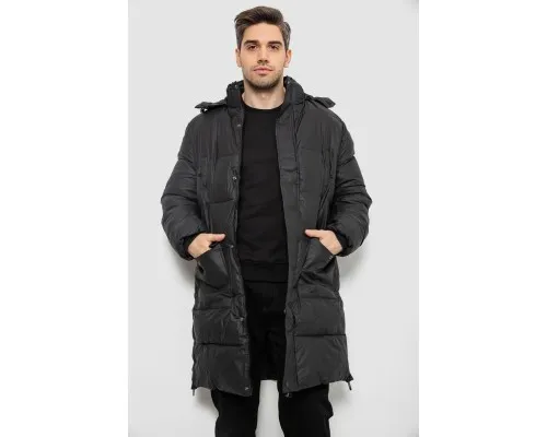 Куртка чоловіча зимова подовжена, колір чорний, 244RH76-30D