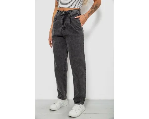 Джинси жіночі однотонні MOM, колір сірий, 244RS5940