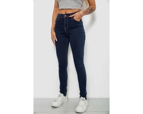 Джинси жіночі однотонні Skinny, колір синій, 244R502-5