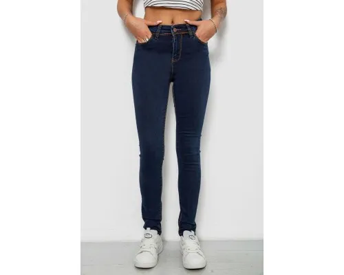Джинси жіночі однотонні Skinny, колір синій, 244R502-5