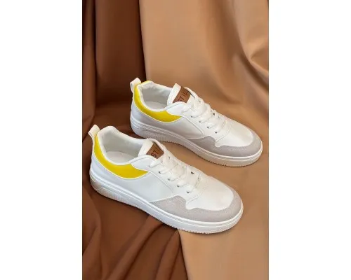 Кеди жіночі, колір біло-жовтий, 248RR117