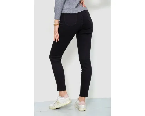 Джинси жіночі однотонні, колір чорний, 244R2056