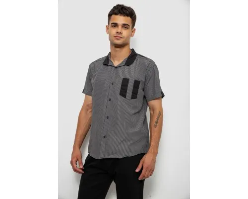 Сорочка чоловіча в клітинку, колір чорний, 244R140