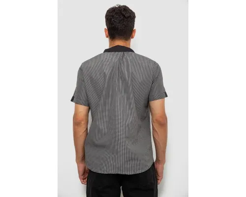 Сорочка чоловіча в клітинку, колір чорний, 244R140
