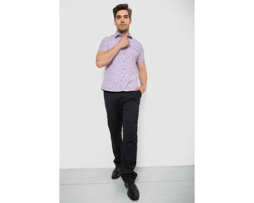 Сорочка чоловіча з коротким рукавом, колір бузковий, 214RG601